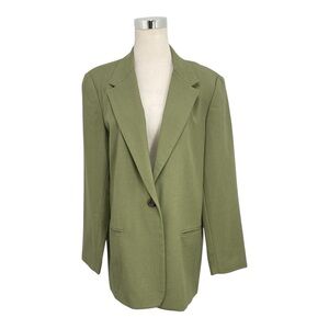 Vintage Sag Harbor Women's 14 Sage Green 100% Pure Wool Jacket Blazer Lined